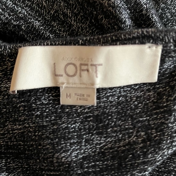 •LOFT• Marled Navy Zip Up Cardigan Sweater - Size Medium - Picture 2 of 8